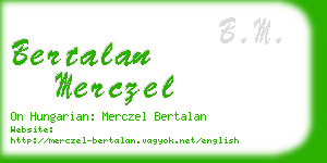 bertalan merczel business card